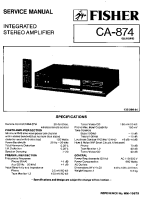 Fisher CA-874 - Service Manual 